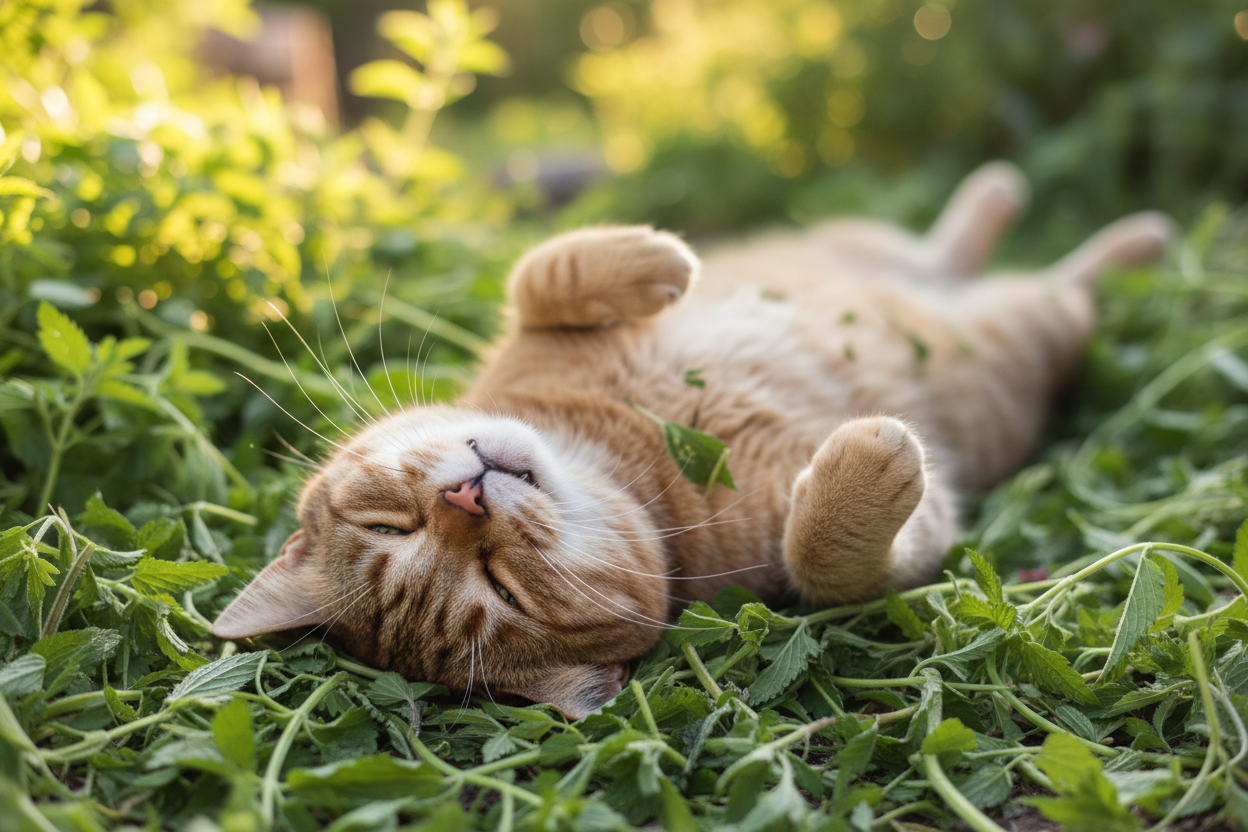 Happy Cat with Catnip